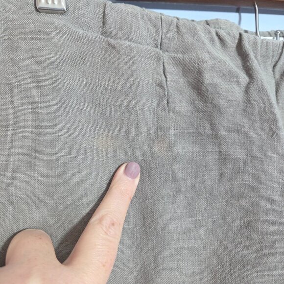 J. Jill Love Linen Small Mushroom Gray Pullon Light Elastic Cropped Pants - Picture 6 of 11